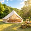 13.1Ft Oxford Bell Tent For Family Camping Spacious Yurt Tent With Stove Jack, 4 Season Glamping Shelter, Waterproof Oxford Hot Tent For 4-8 People