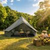 13.1Ft Oxford Bell Tent For Family Camping Spacious Yurt Tent With Stove Jack, 4 Season Glamping Shelter, Waterproof Oxford Hot Tent For 4-8 People