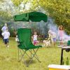 Foldable Beach Canopy Chair Sun Protection Camping Lawn Canopy Chair 330Lbs Load Folding Seat W/ Cup Holder For Beach Poolside Travel Picnic