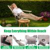 Reclining Camping Chair With Footrest 4-Position Adjustable Outdoor Folding Chair Heavy Duty Portable Camping Lounge Chair With Headrest Cup Holder &