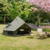 9.8Ft Oxford Bell Tent For Family Camping Spacious Yurt Tent With Stove Jack, 4 Season Glamping Shelter, Waterproof Oxford Hot Tent For 3-4 People