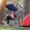 Foldable Beach Canopy Chair Sun Protection Camping Lawn Canopy Chair 330Lbs Load Folding Seat W/ Cup Holder For Beach Poolside Travel Picnic