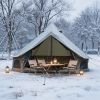 9.8Ft Oxford Bell Tent For Family Camping Spacious Yurt Tent With Stove Jack, 4 Season Glamping Shelter, Waterproof Oxford Hot Tent For 3-4 People
