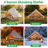 9.8Ft Oxford Bell Tent For Family Camping Spacious Yurt Tent With Stove Jack, 4 Season Glamping Shelter, Waterproof Oxford Hot Tent For 3-4 People