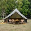 13.1Ft Oxford Bell Tent For Family Camping Spacious Yurt Tent With Stove Jack, 4 Season Glamping Shelter, Waterproof Oxford Hot Tent For 4-8 People